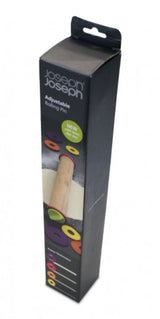 Joseph Joseph Adjustable Rolling Pin in beech wood with removable rings for precise pastry thickness from 2mm to 10mm.