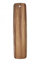 Sustainable acacia wood Mezze serving board, 80x20cm, ideal for dips and charcuterie, featuring a bevelled edge.