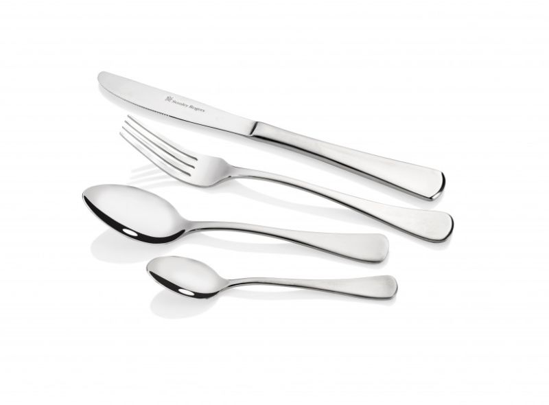 Elegant 24pc Stanley Rogers Metropolitan cutlery set, crafted from premium 18/10 stainless steel for stylish dining.