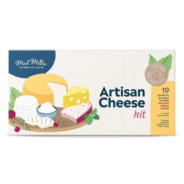 MM Artisan Cheese Kit with all-in-one supplies to create up to 20 batches of fresh and aged cheeses at home. Just add milk!