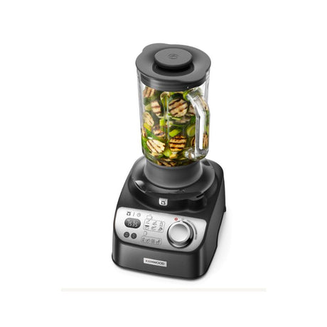 Kenwood MultiPro XL 3.5L Food Processor in black, featuring wide feed tube, digital weighing, and includes MultiMill and glass blender.