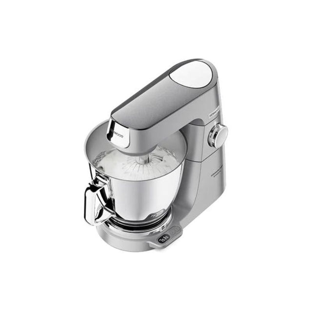 Kenwood Titanium Chef Baker XL in silver with dual bowls, 1200W motor, and versatile attachments for effortless baking.