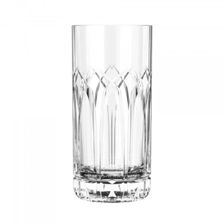 Gothic-Renaissance style 350ml Hiball glass with intricate etchings, perfect for cocktails and elegant dining experiences.