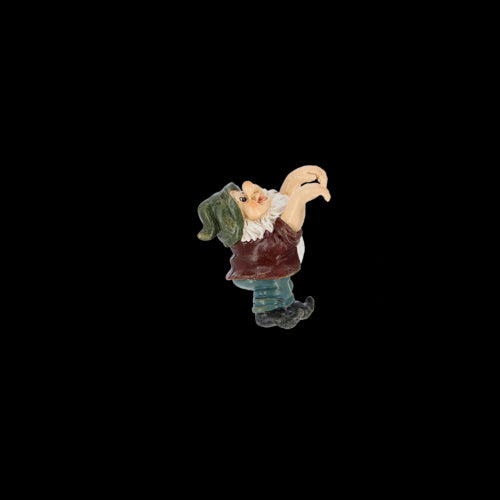 Whimsical assorted Pot Hanger Gnome adds charm and color to indoor and outdoor gardens, crafted from UV and frost-proof poly resin.