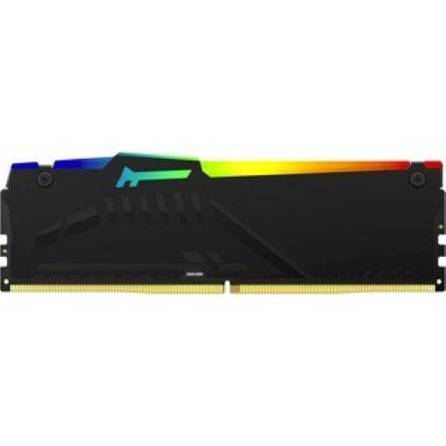 Kingston FURY Beast 16GB DDR5 memory kit for gaming, featuring dual 8GB DIMMs, 5200 MT/s speed, and low latency CL40.