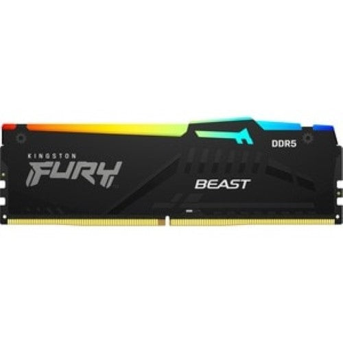 Kingston FURY Beast 16GB DDR5 Memory Kit, fast 5200 MT/s, perfect for gaming and multitasking with two 8GB DIMMs.