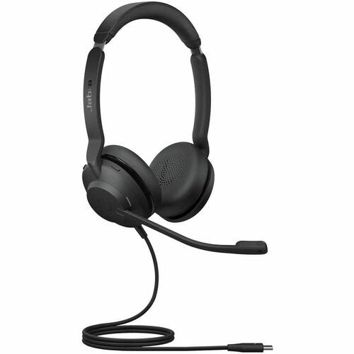 Jabra Evolve2 30 SE USB-C UC Stereo headset with soft cushioning, Teams optimization, and noise-canceling for clear calls.