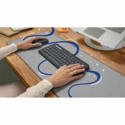 Logitech Pebble Keys 2 K380s wireless keyboard in Tonal Graphite, compatible with multiple devices, compact design, eco-friendly.