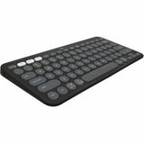 Logitech Pebble K380s Keyboard in Tonal Graphite, wireless, compact design, supports multiple devices, eco-friendly materials.