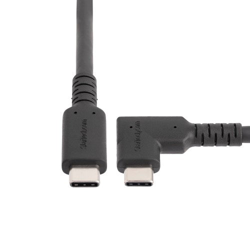 Rugged 6ft right angle USB-C cable with 5 Gbps transfer speed, 100W PD, and durable Aramid fiber for tight spaces.