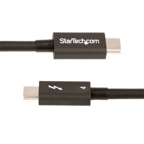 StarTech Thunderbolt 4 Cable, 1.6ft, 40Gbps, 100W, supports 8K video, durable design, Intel-certified for high-performance connectivity.