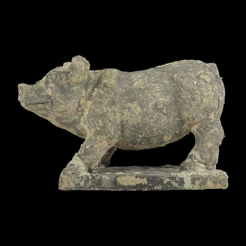 Ornament - Aged Moss Pig (29cm)