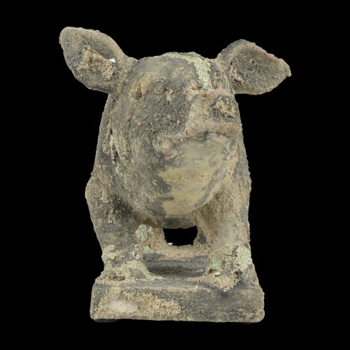 Ornament - Aged Moss Pig (29cm)