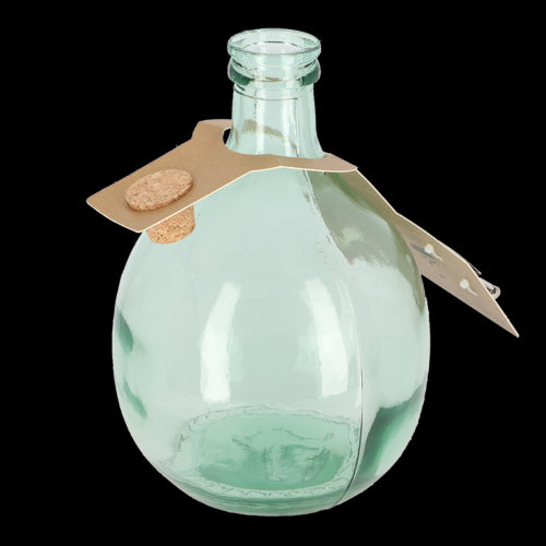 Glass terrarium bottle set for a self-sustaining ecosystem, includes cork, tools, and measures 22 x 22 x 33 cm.