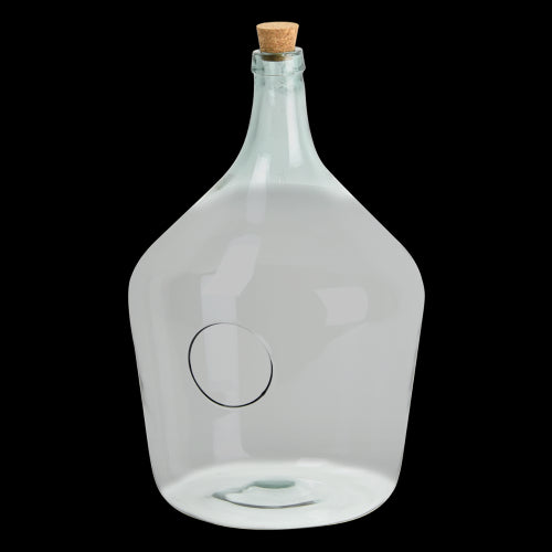 Open terrarium bottle (15L) with clear glass, ideal for showcasing indoor plants in a stylish, modern design.