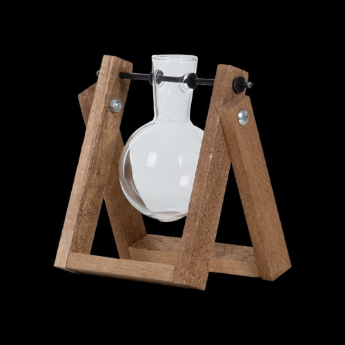 Elegant wooden Cutting Vase (13 x 6 x 14cm) for plant cuttings, flowers, and bulbs, combining style with sustainability.