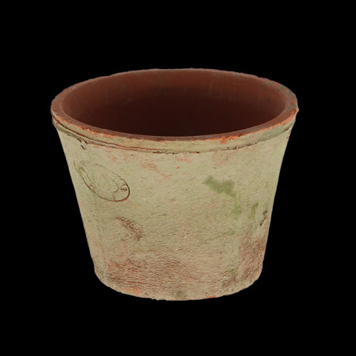 Set of 12 handcrafted terracotta pots, 16x16x14cm, with a rustic Tuscan design for vibrant indoor or outdoor planting.