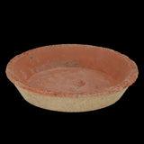 Set of 12 round terracotta saucers, 16cm diameter, rustic Tuscan design for potted plants and water drainage.