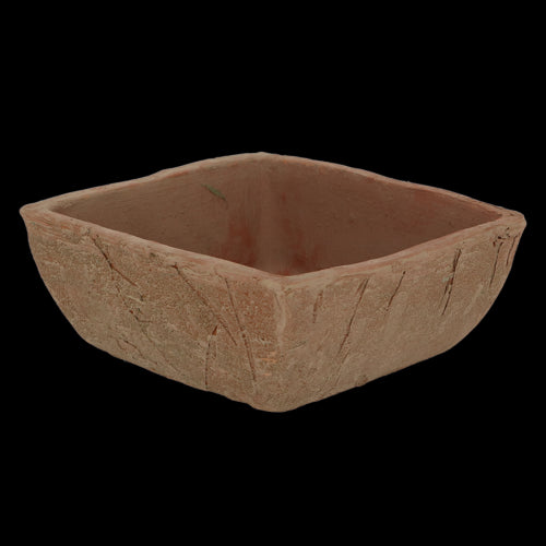 Aged Terracotta square pot (22x22x7cm) with Tuscan design, perfect for indoor and outdoor plant displays.