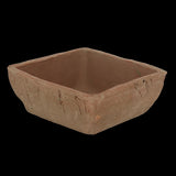 Aged Terracotta square pot (22 x 22 x 7cm) showcasing Tuscan-inspired design, perfect for indoor and outdoor plants.