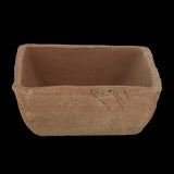 Aged Terracotta square pot (22x22x7cm) with rustic Tuscan design, perfect for indoor or outdoor planting.