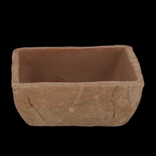 Aged Terracotta square pot (22 x 22 x 7cm) with Tuscan design, perfect for indoor and outdoor plants.