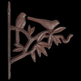 Bird silhouette hook in cast iron, measuring 19 x 5 x 22 cm, perfect for hanging baskets, lanterns, or bird feeders.