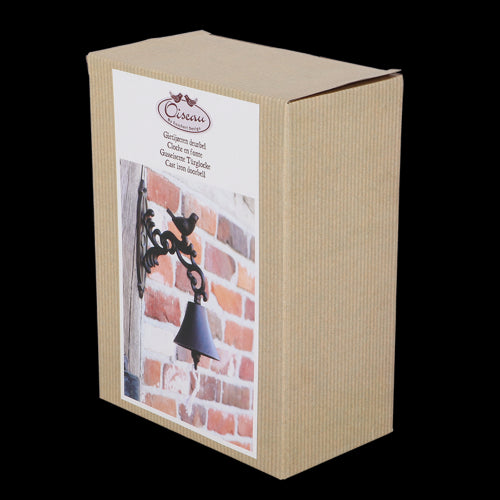 Rustic cast iron doorbell featuring a charming bird design, perfect for welcoming guests at home or garden.
