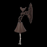 Rustic cast iron doorbell featuring a charming bird design, perfect for welcoming guests to your home or garden.