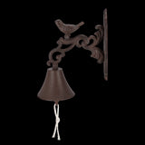 Rustic cast iron doorbell featuring a charming bird design, measuring 24cm, perfect for welcoming guests in style.