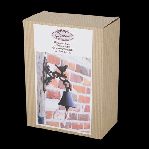 Rustic cast iron doorbell featuring a charming bird design, perfect for welcoming guests to your home.