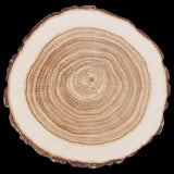 Set of 10 disposable paper coasters in tree trunk design, 10cm diameter, perfect for protecting surfaces at gatherings.