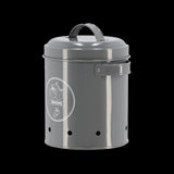 Stylish onion charcoal storage tin with ventilation holes, measuring 17 x 15 x 20cm, perfect for preserving onions.