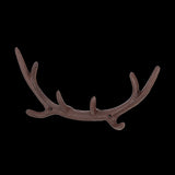 Rustic cast iron antler hook for wall decor and practical use, measuring 29x5x13cm, ideal for coats or bags.