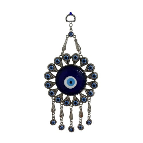 Protective Evil Eye Cluster charm featuring an intricate All Seeing Eye design, crafted from durable glass for positivity and good fortune.