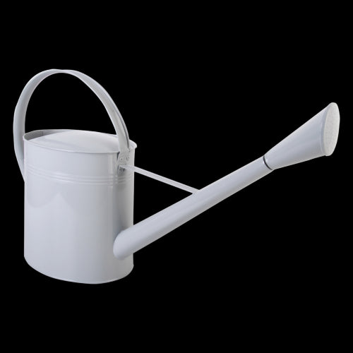 Set of 3 stylish 72cm French-style watering cans in grey, cream, and green, featuring ergonomic handles and removable nozzles.