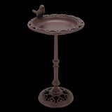 Elegant 39cm bird bath on pole featuring split bowl for water and food, ideal for attracting and supporting garden birds.