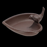 Set of 2 heart-shaped cast iron bird feeders/baths, 17 cm, perfect for attracting various birds to your garden.