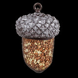 Stylish acorn-shaped bird feeder for nuts, crafted from durable PVC and iron, perfect for attracting garden birds.