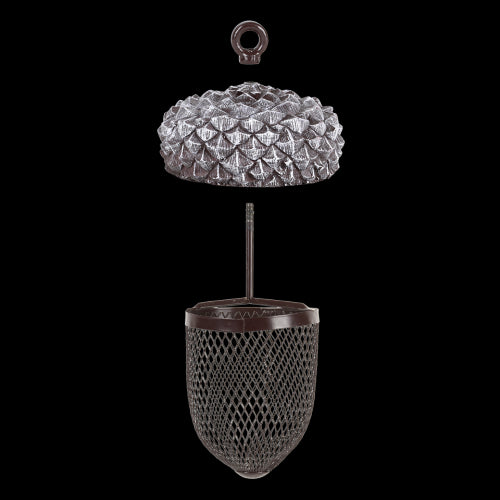 Stylish acorn-shaped bird feeder for nuts, crafted from PVC and iron, easy to fill and maintain for attracting various birds.