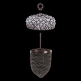 Stylish acorn-shaped bird feeder for nuts, crafted from PVC and iron, easy to fill and maintain for attracting various birds.