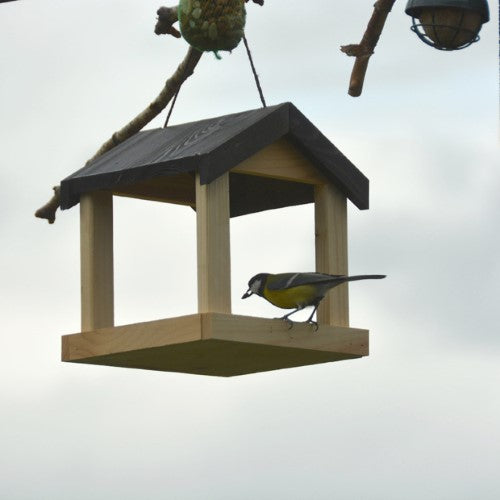 Hanging Bird Table - Wooden (23cm)