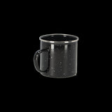 Stylish enamel mug with a vintage design, perfect for camping, coffee, and tea; durable and compact at 13x10x9cm.