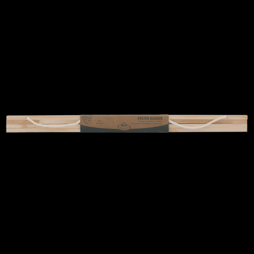 Magnetic poster hanger set of 2 (41cm) made from FSC wood, featuring strong magnets and adjustable cord for easy display.
