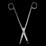 Set of 3 stainless steel terrarium scissors with 25cm long curved blades for precise plant trimming and shaping.