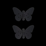 Butterfly-shaped iron hinges, 12 x 8cm, set of 2 assorted designs for decorative and functional door accents.