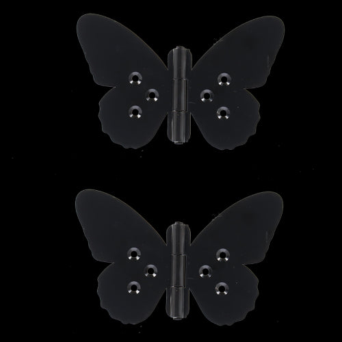 Butterfly-shaped iron hinges (12 x 8cm) in assorted designs, adding elegance and functionality to cabinets and doors.