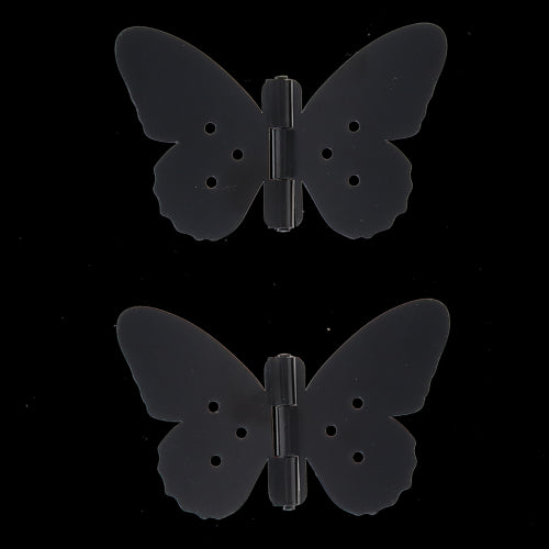 Butterfly-shaped iron hinges (12 x 8cm) in assorted designs, adding elegance and functionality to doors and cabinets.