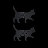 Whimsical cat-shaped iron hinges, 12x10cm, ideal for stylish door connections, set of 2 assorted designs.