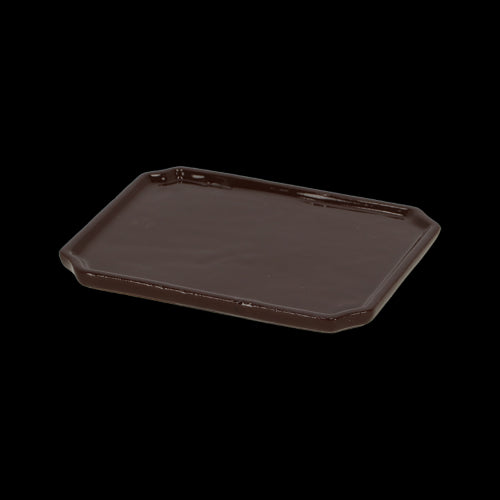 Set of 4 rectangular bonsai saucers (21 x 17 x 2cm) for water drainage and elegant plant display.